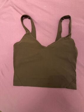 lululemon athletica Olive Green V-Neck Crop Top